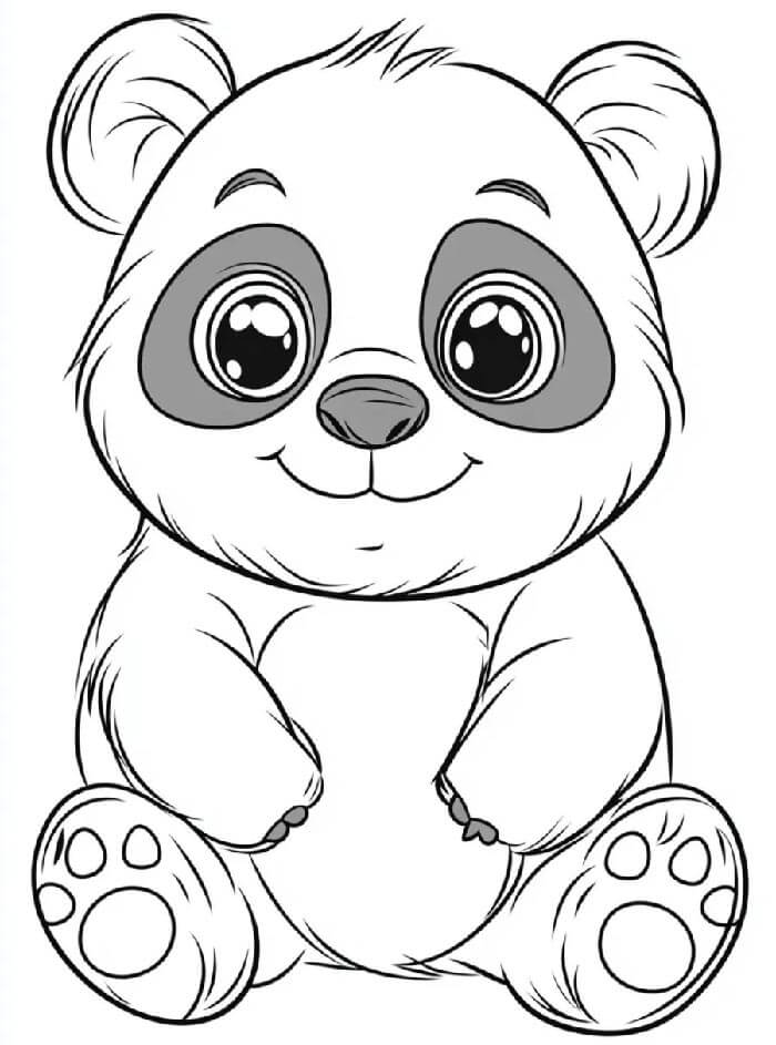 Tisknutelná Panda Obrázek pro Děti omalovánka