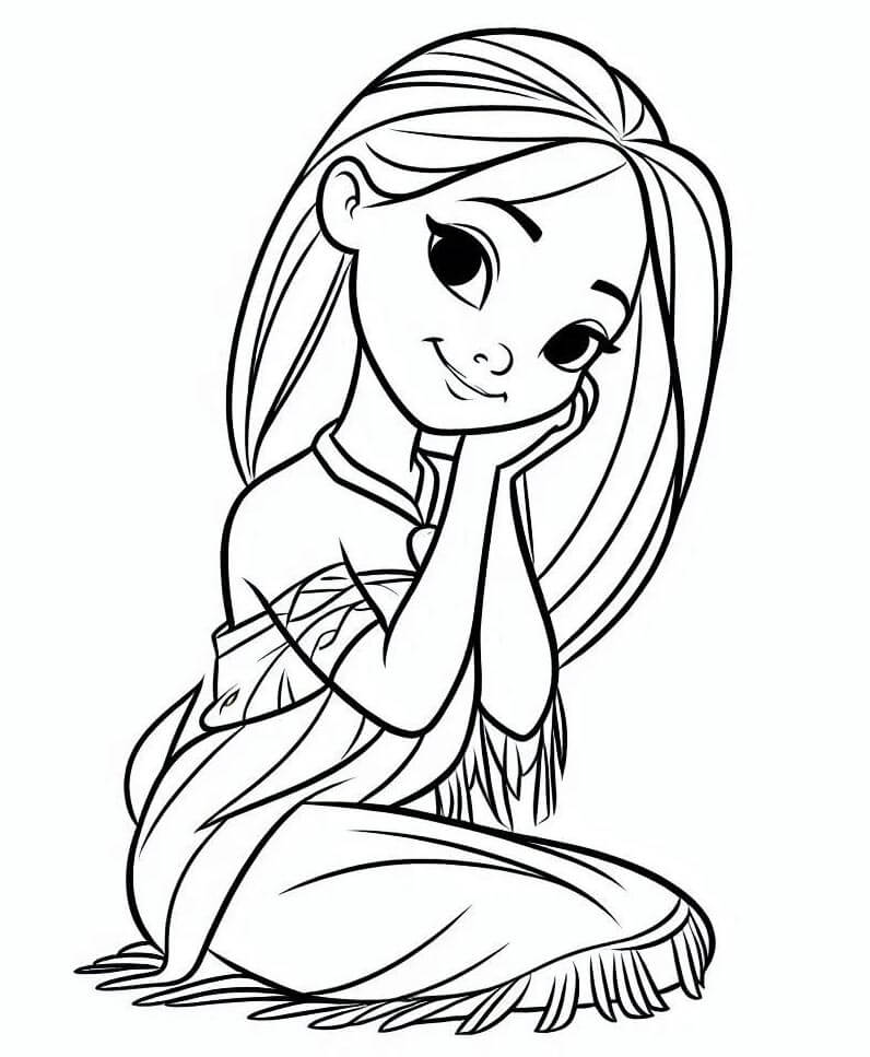 Tisknutelná Pocahontas Obrázek omalovánka