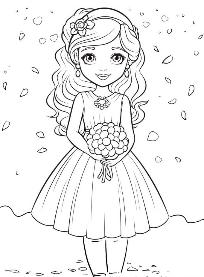 Tisknutelná Svatba Obrázek pro Děti omalovánka