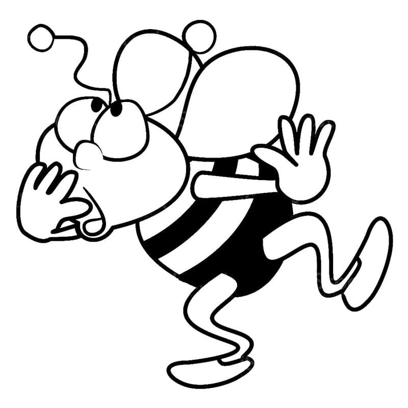 Tisknutelná Včela Obrázek pro Děti omalovánka