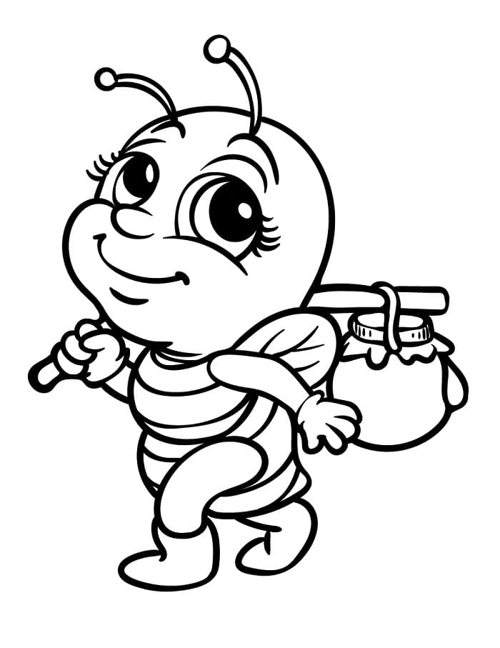 Tisknutelná Včela Obrázek omalovánka