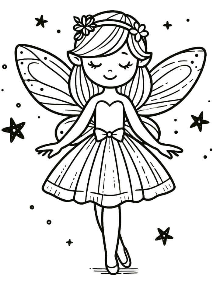 Tisknutelná Víla omalovánka