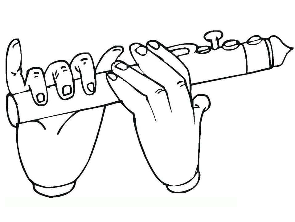 Tisknutelná Zdarma Flétna omalovánka