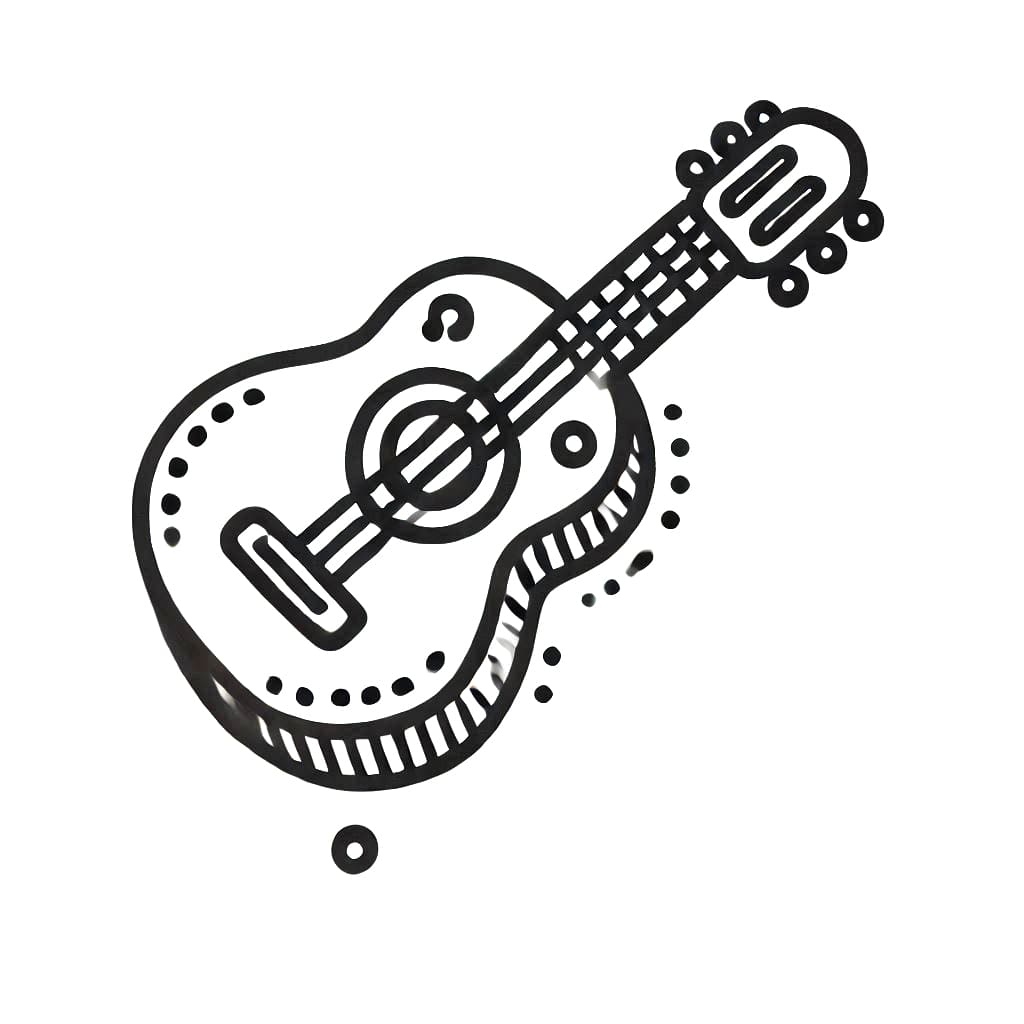 Tisknutelná Zdarma Kytara omalovánka