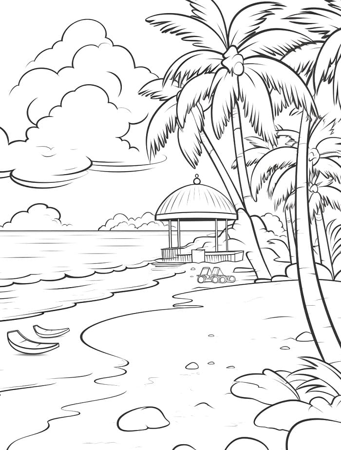 Pláž omalovánky