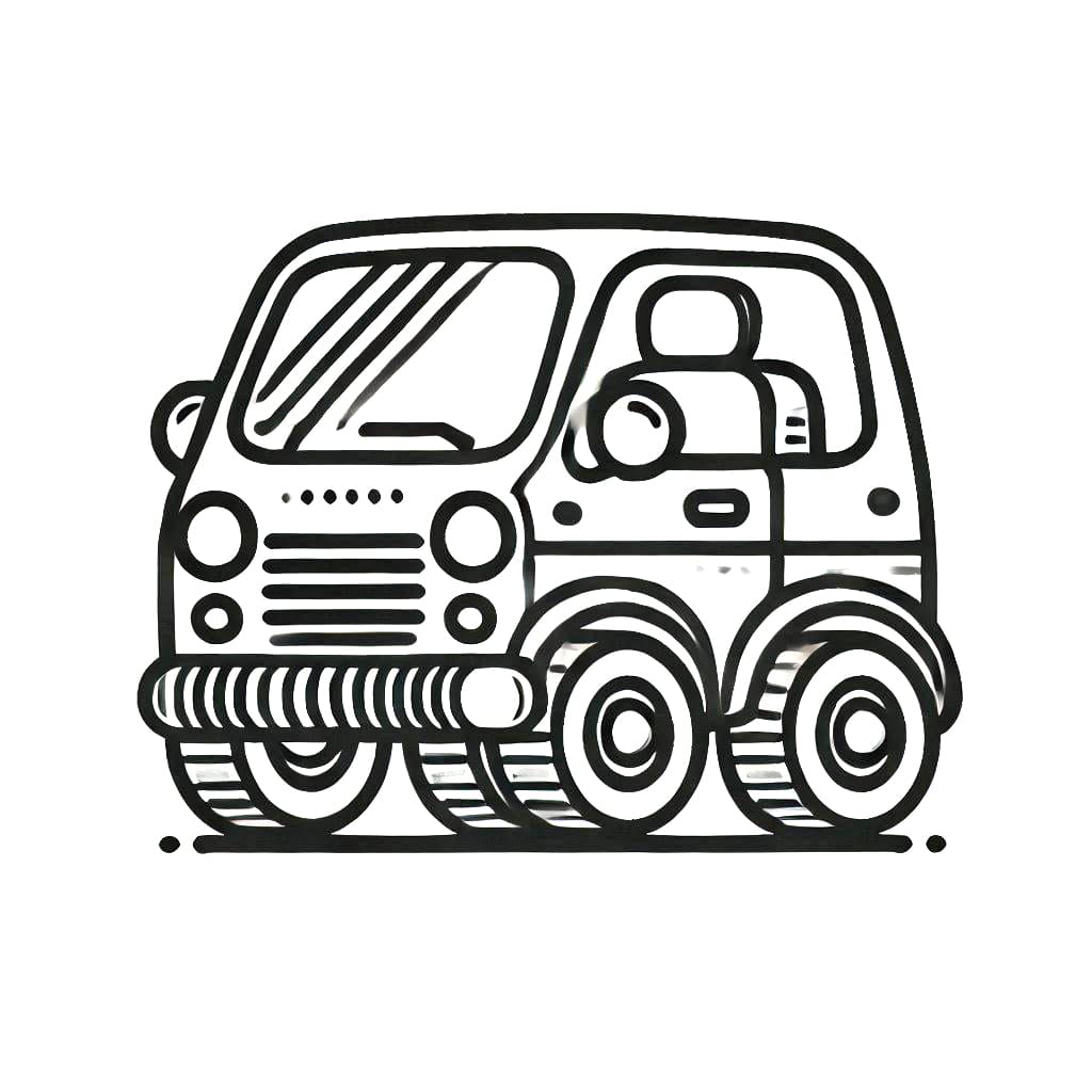 Tisknutelné Auto Obrázek pro Děti omalovánka