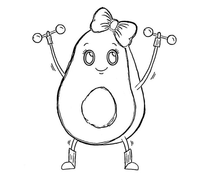 Tisknutelné Avokádo Obrázek pro Děti omalovánka