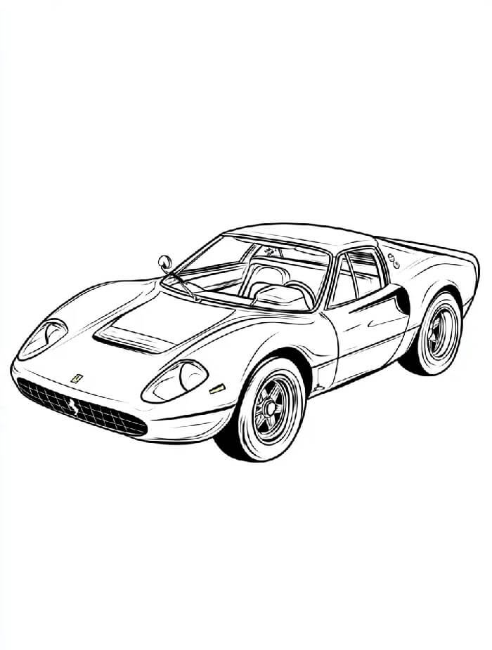 Tisknutelné Ferrari Obrázek pro Děti omalovánka