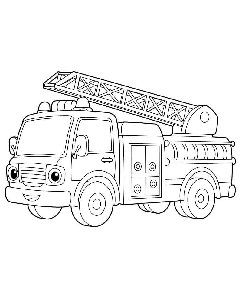 Tisknutelné Hasičské Auto Obrázek omalovánka