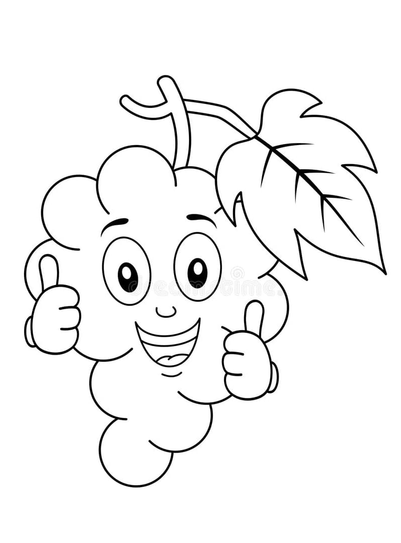 Tisknutelné Hrozny Obrázek omalovánka