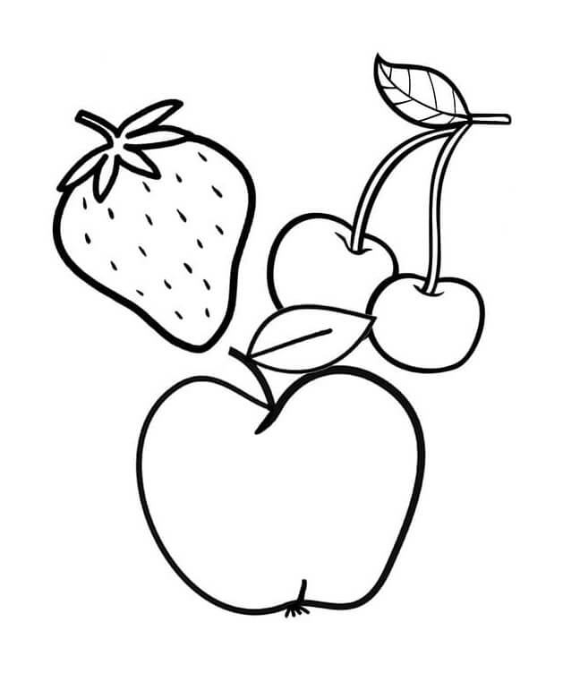 Tisknutelné Ovoce Obrázek pro Děti omalovánka