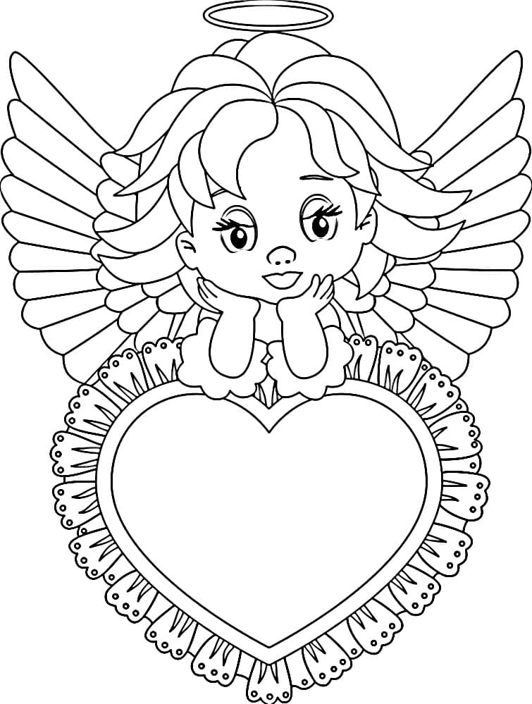 Tisknutelný Anděl Obrázek omalovánka