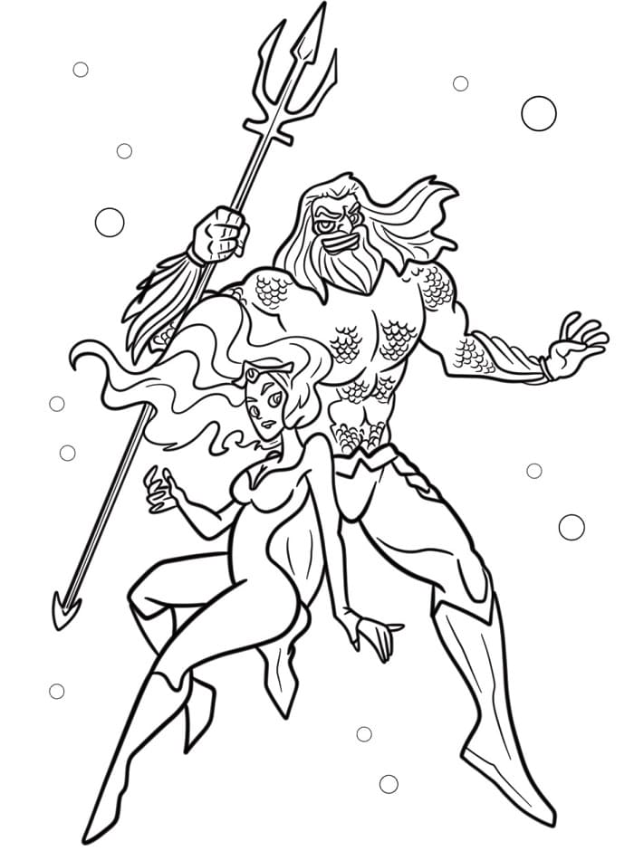 Tisknutelný Aquaman Obrázek pro Děti omalovánka