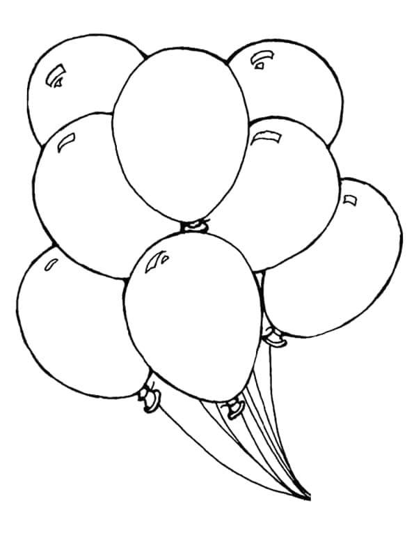 Tisknutelný Balónek Obrázek omalovánka