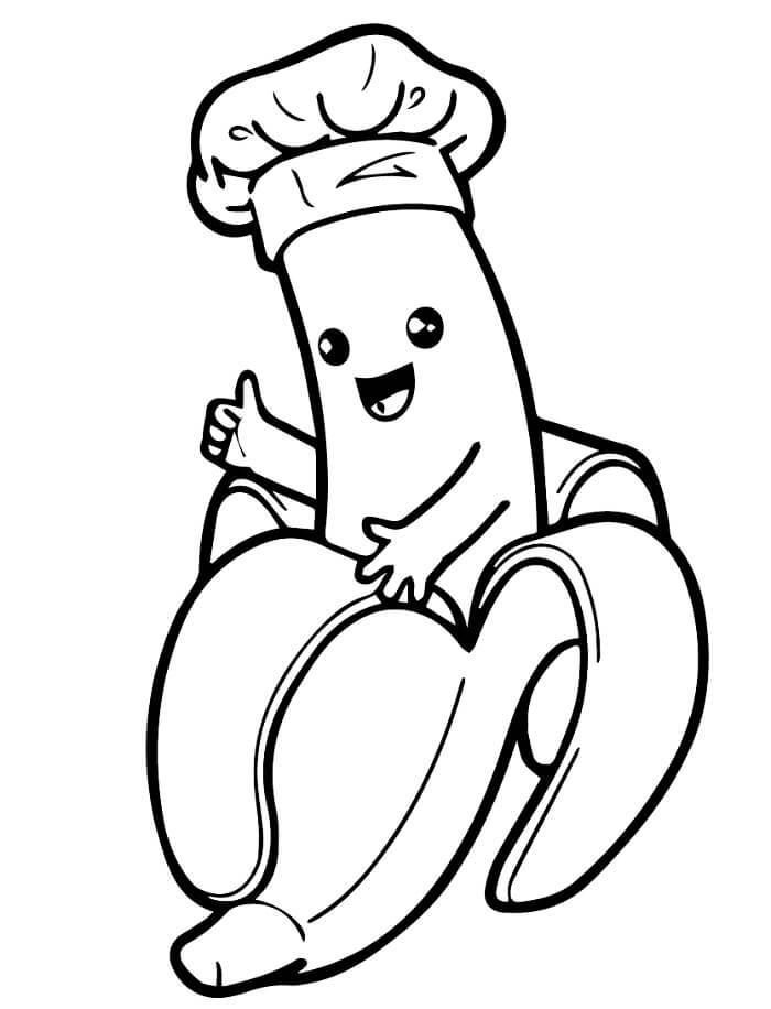 Tisknutelný Banán omalovánka