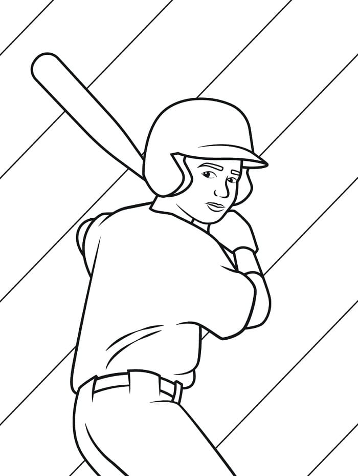 Tisknutelný Basebal Obrázek pro Děti omalovánka