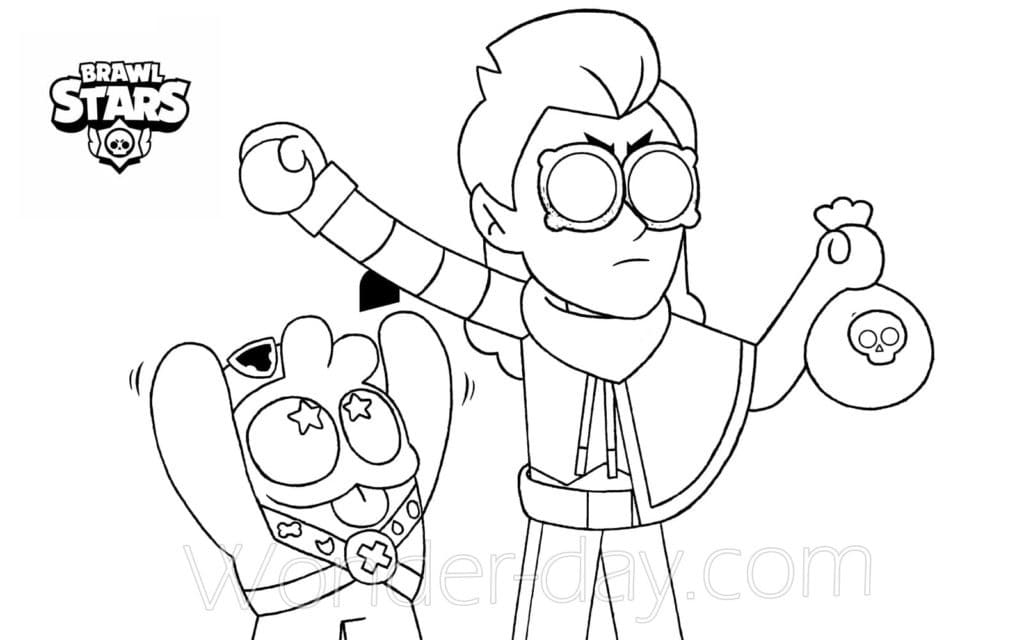 Tisknutelný Brawl Stars Obrázek omalovánka