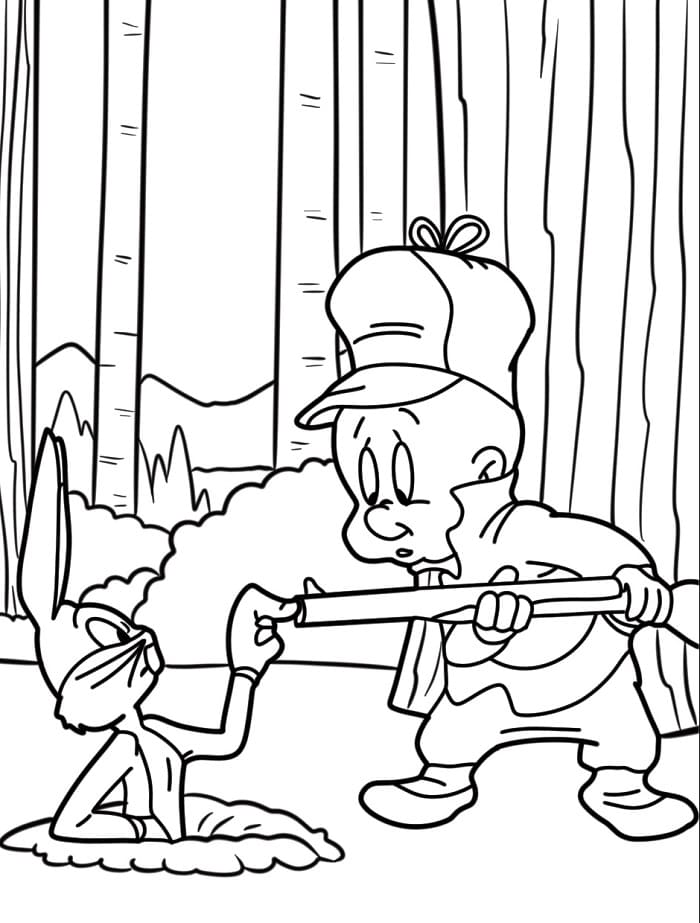 Tisknutelný Bugs Bunny Obrázek pro Děti omalovánka