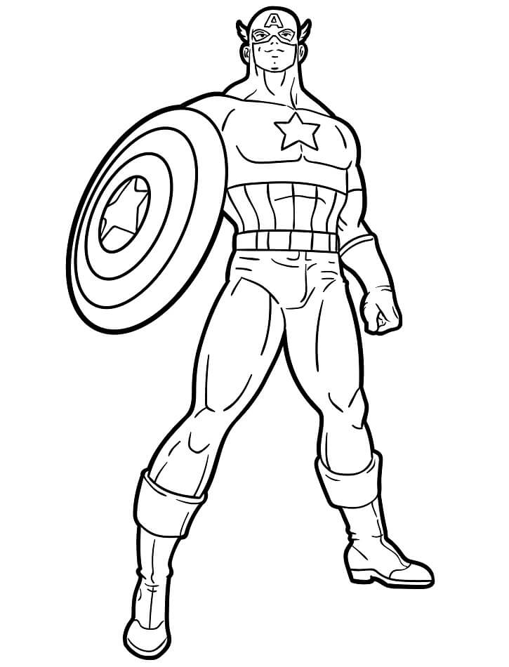 Tisknutelný Captain America Obrázek omalovánka