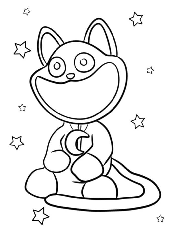 Tisknutelný Catnap Obrázek pro Děti omalovánka