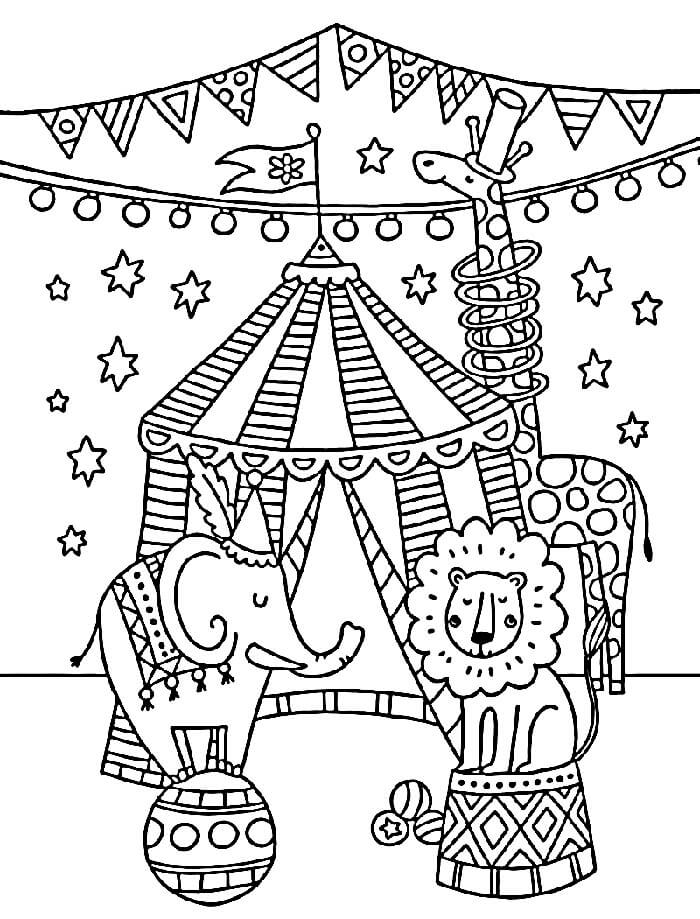 Tisknutelný Cirkus Obrázek omalovánka