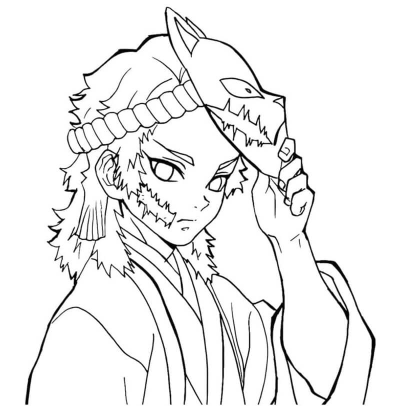 Tisknutelný Demon Slayer Obrázek omalovánka