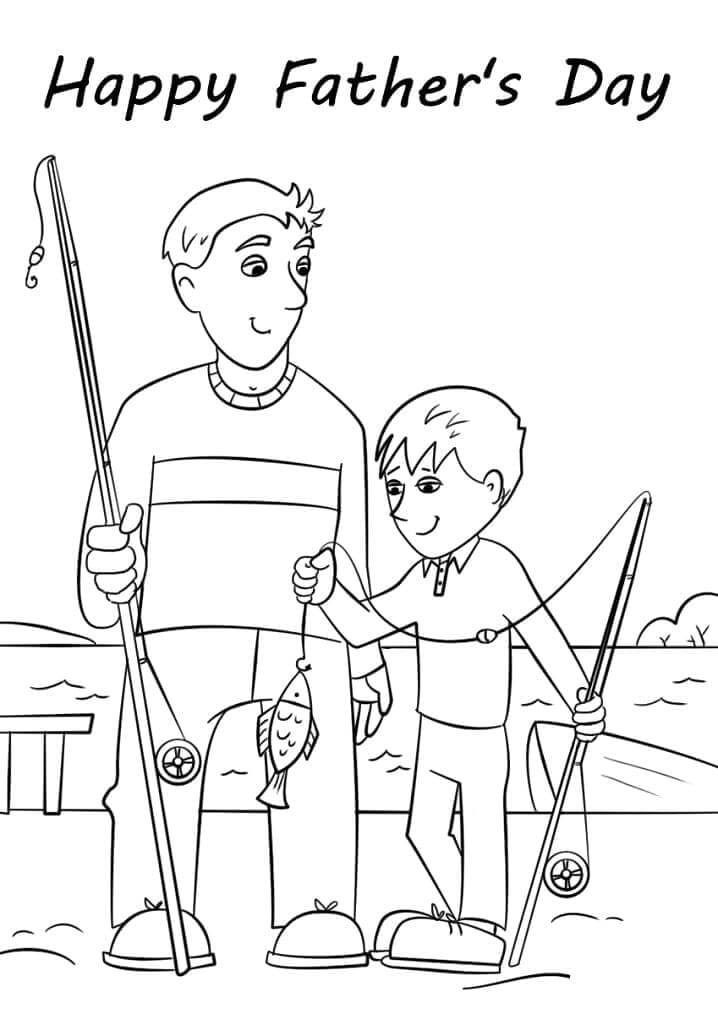 Tisknutelný Den otců Obrázek pro Děti omalovánka