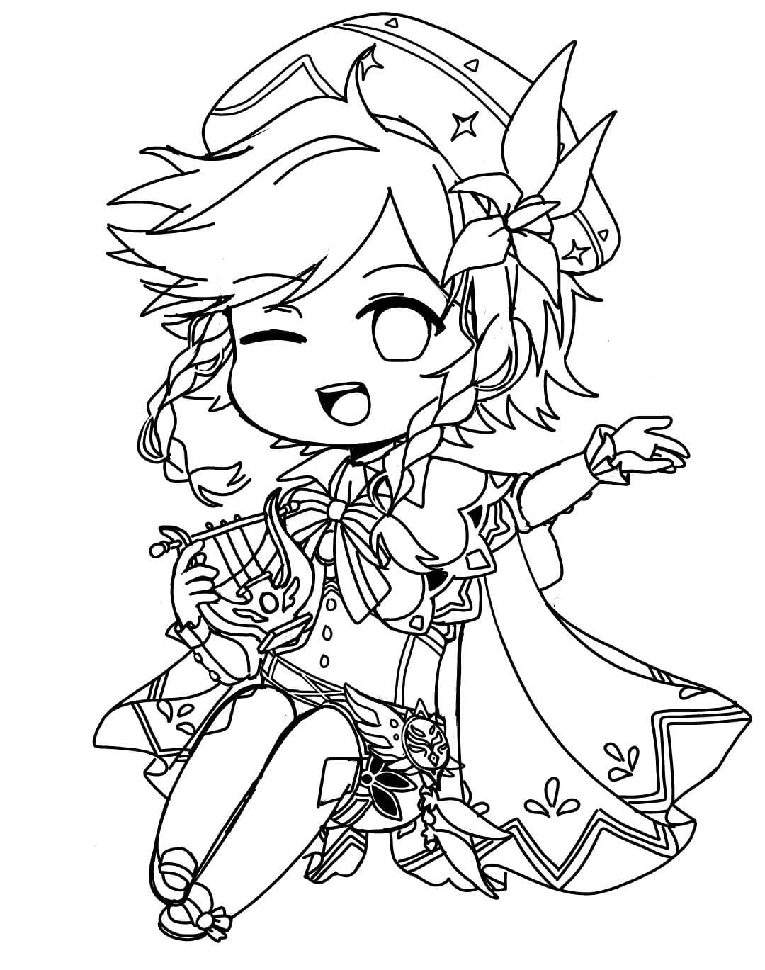 Tisknutelný Genshin Impact omalovánka