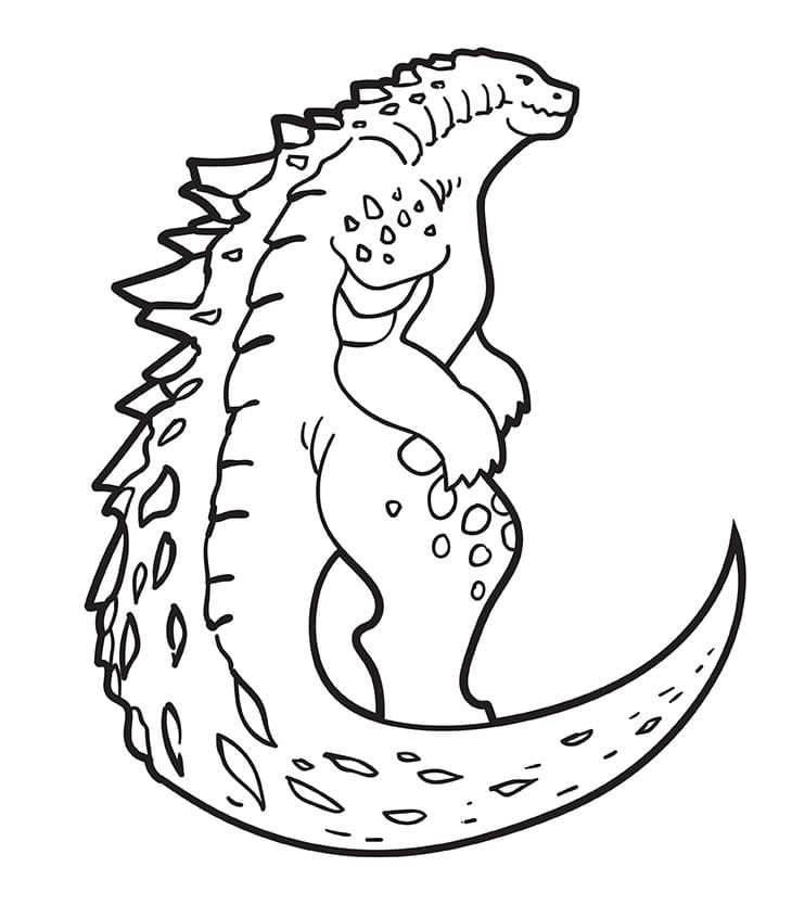 Tisknutelný Godzilla Obrázek pro Děti omalovánka