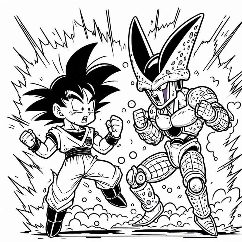 Tisknutelný Goku Obrázek omalovánka