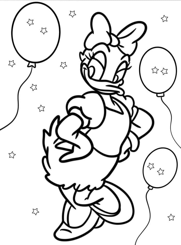 Tisknutelný Kačka Daisy Obrázek pro Děti omalovánka