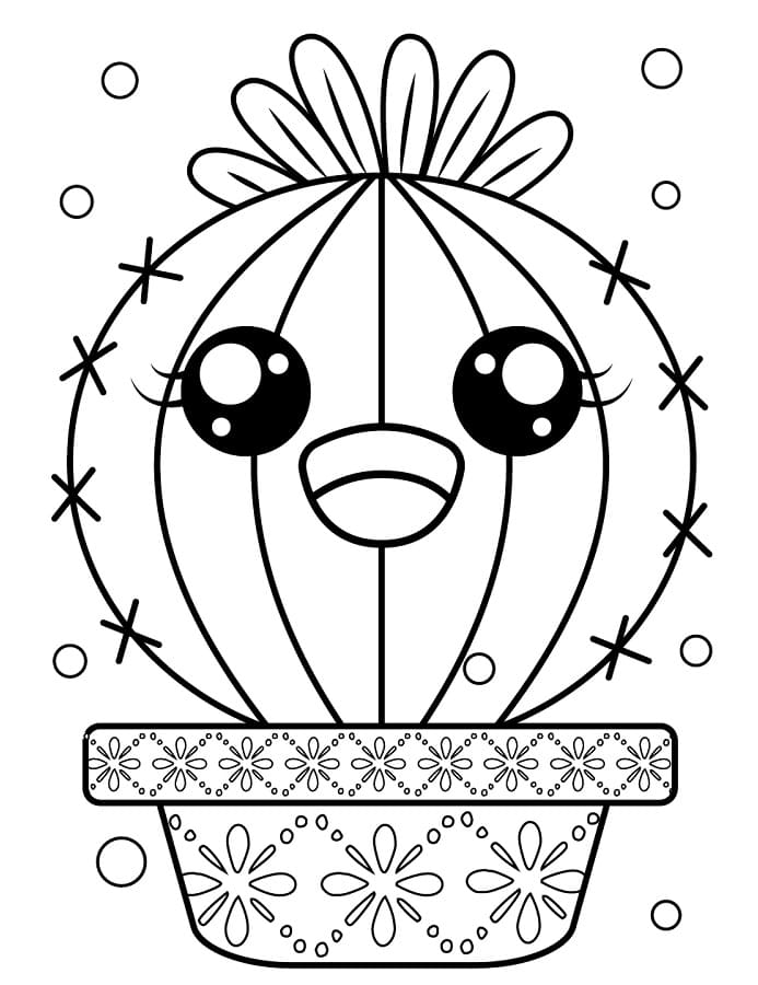 Tisknutelný Kaktus Obrázek pro Děti omalovánka