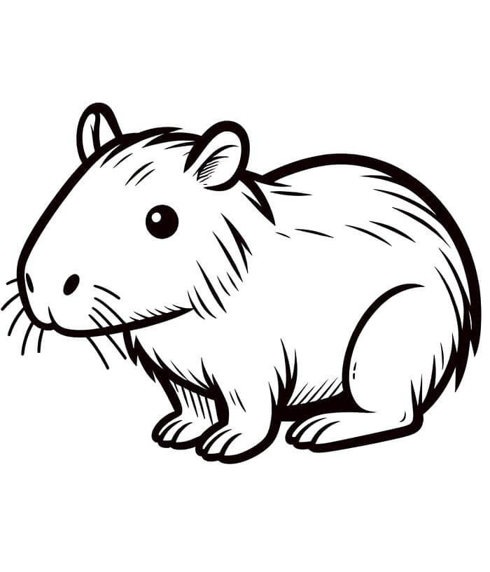 Tisknutelný Kapybara omalovánka