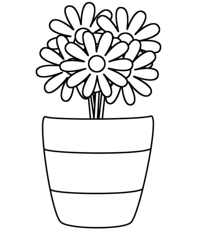 Tisknutelný Květináč Obrázek pro Děti omalovánka