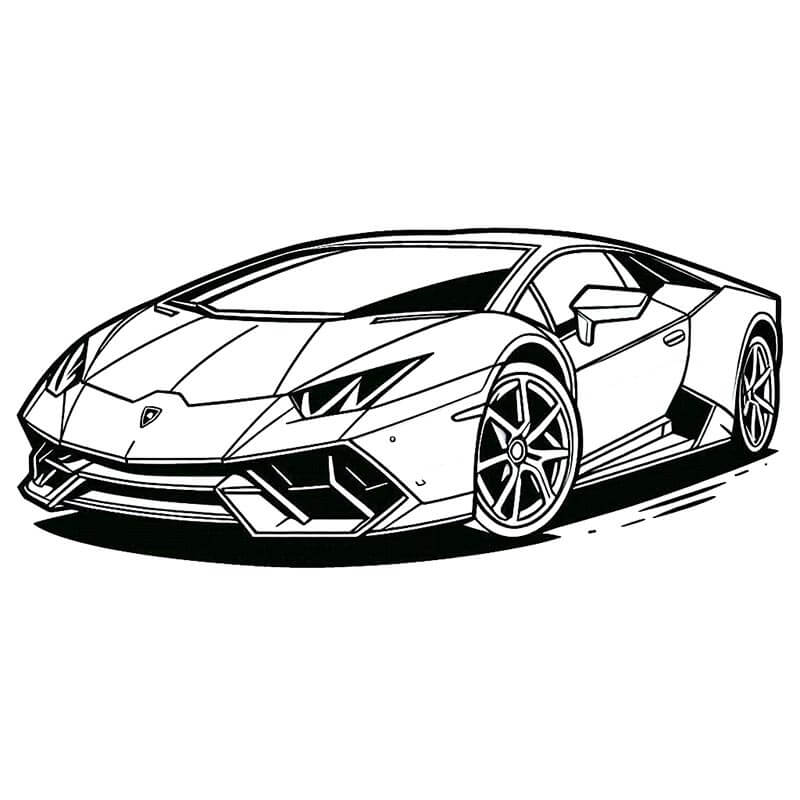 Tisknutelný Lamborghini Obrázek pro Děti omalovánka