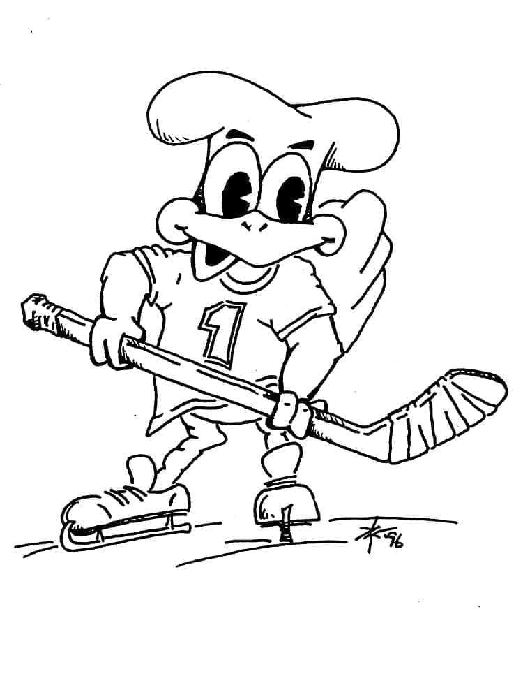 Tisknutelný Lední hokej Obrázek pro Děti omalovánka