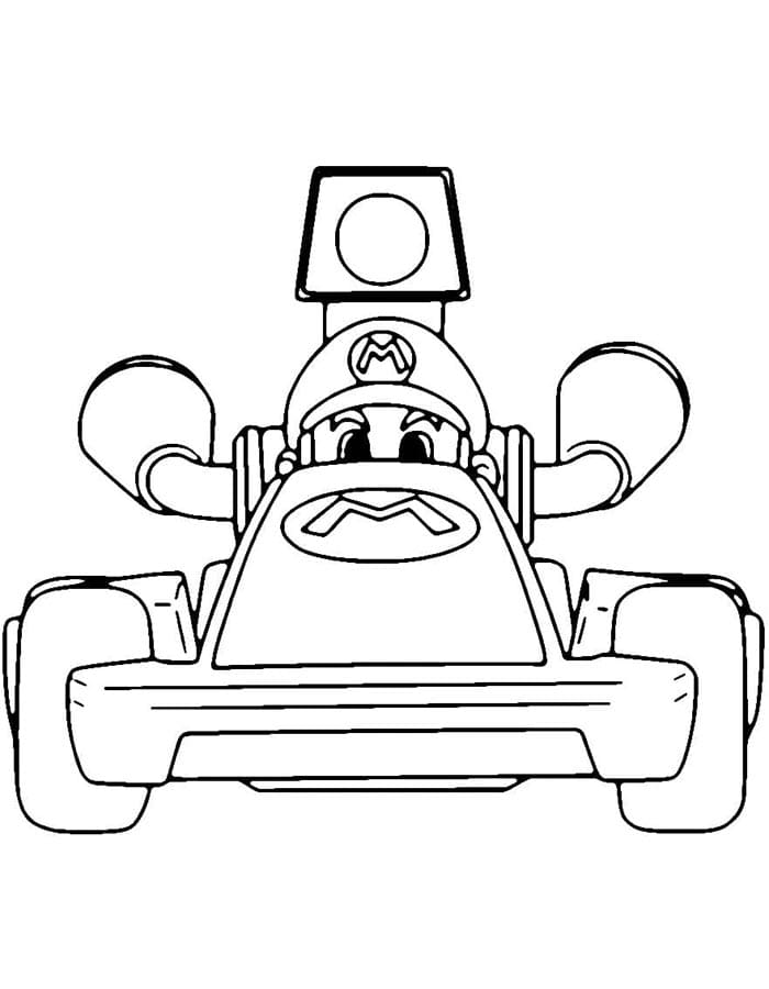 Tisknutelný Mario Kart Obrázek pro Děti omalovánka