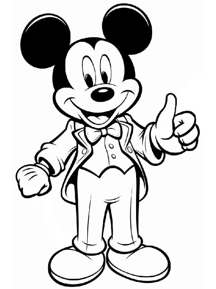 Tisknutelný Mickey Mouse omalovánka