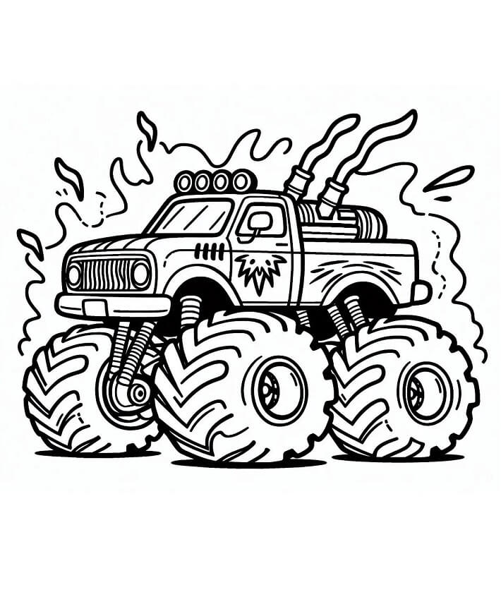 Tisknutelný Monster Truck omalovánka