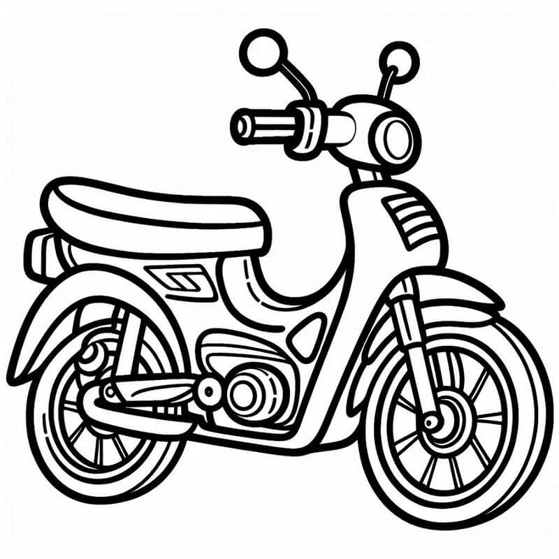 Tisknutelný Motocykl Obrázek omalovánka