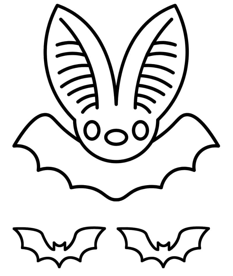 Tisknutelný Netopýr Obrázek pro Děti omalovánka