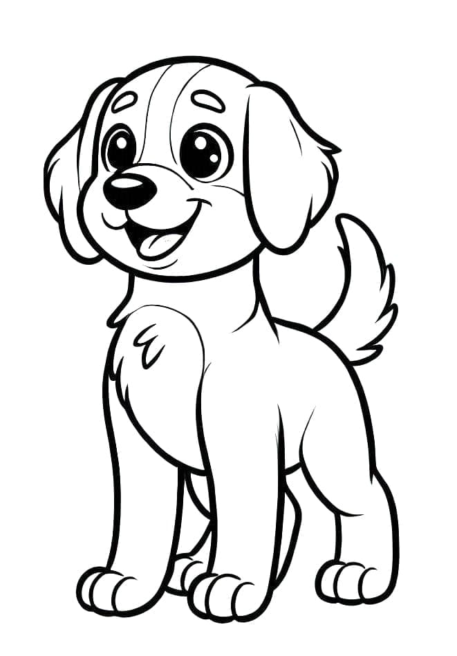 Tisknutelný Pes Obrázek pro Děti omalovánka