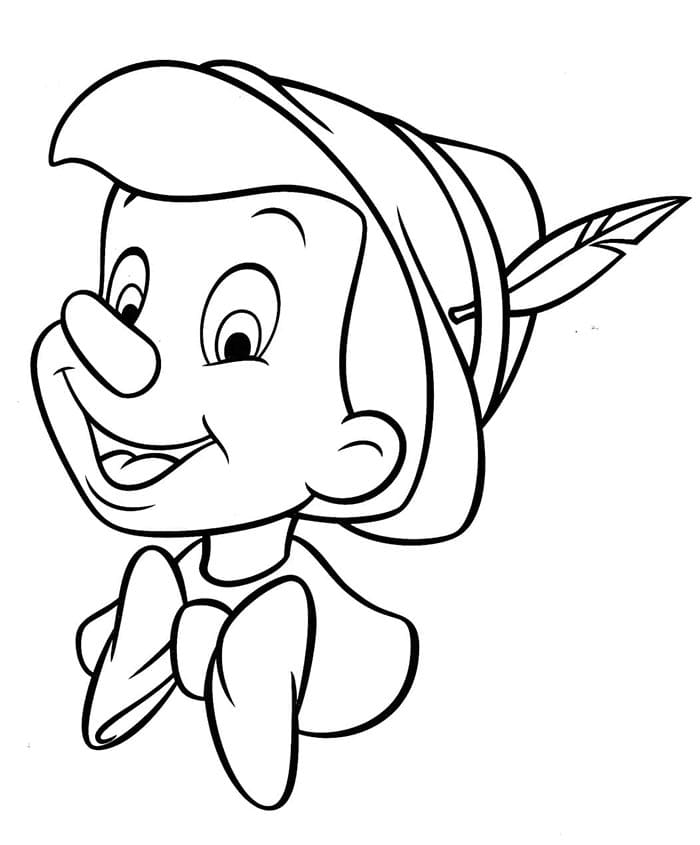 Tisknutelný Pinocchio Obrázek pro Děti omalovánka