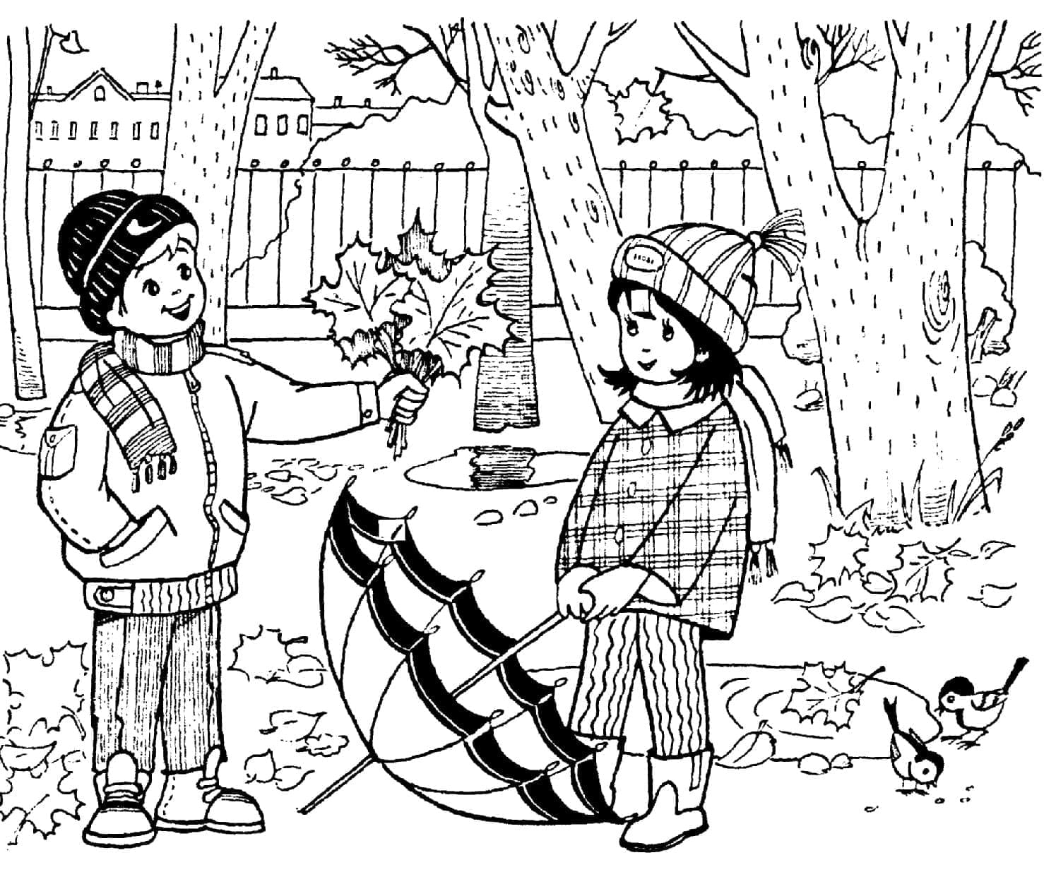 Tisknutelný Podzim Obrázek omalovánka