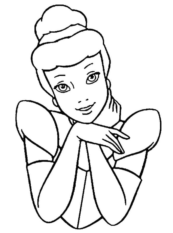 Tisknutelný Popelka Obrázek pro Děti omalovánka