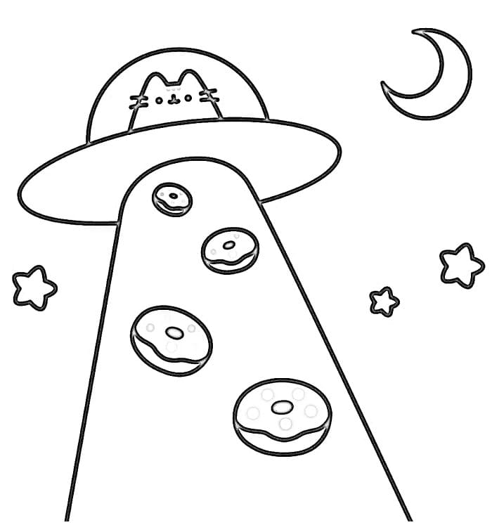 Tisknutelný Pusheen Obrázek pro Děti omalovánka