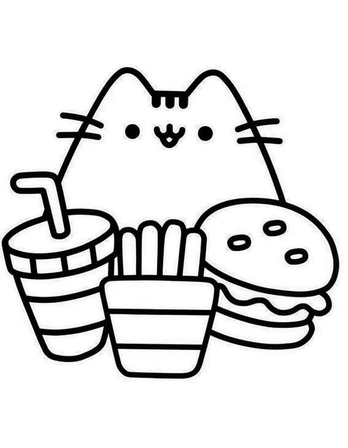 Tisknutelný Pusheen omalovánka