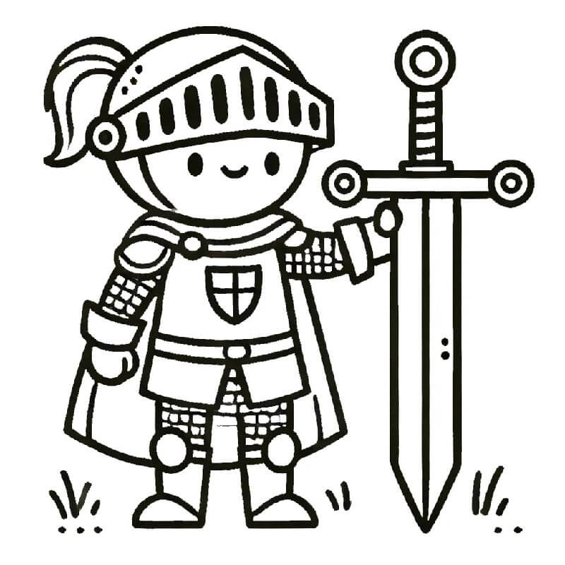 Tisknutelný Rytíř Obrázek omalovánka