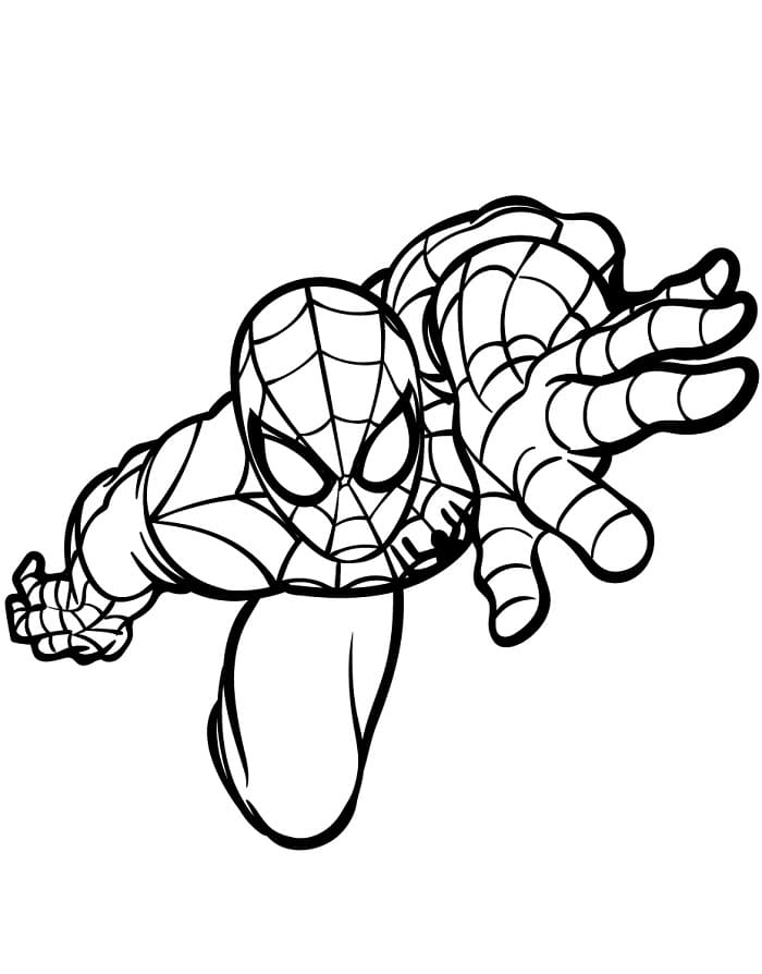 Tisknutelný Spiderman Obrázek pro Děti omalovánka
