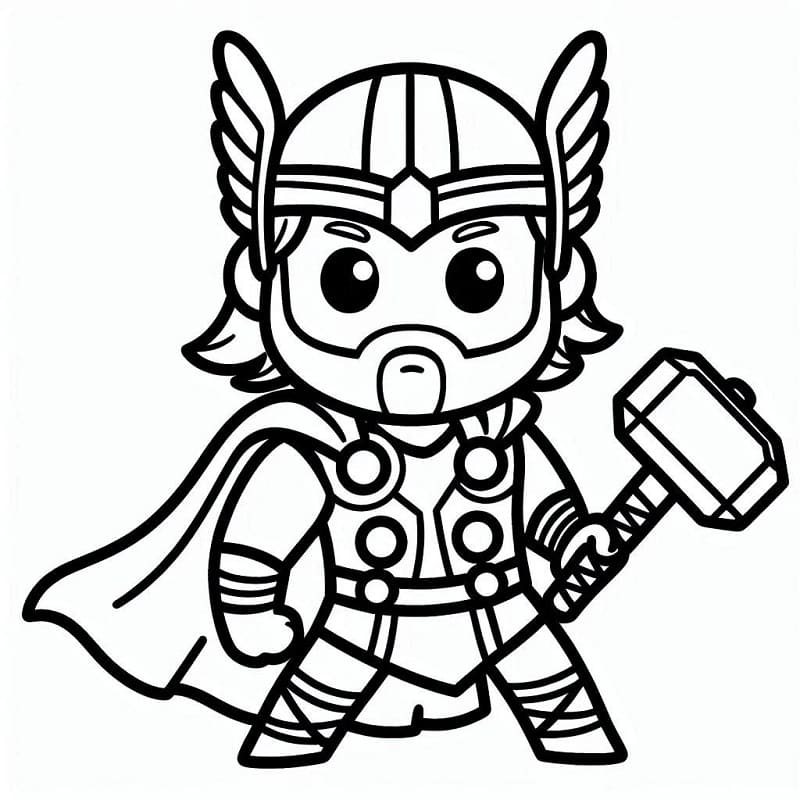 Tisknutelný Thor Obrázek pro Děti omalovánka